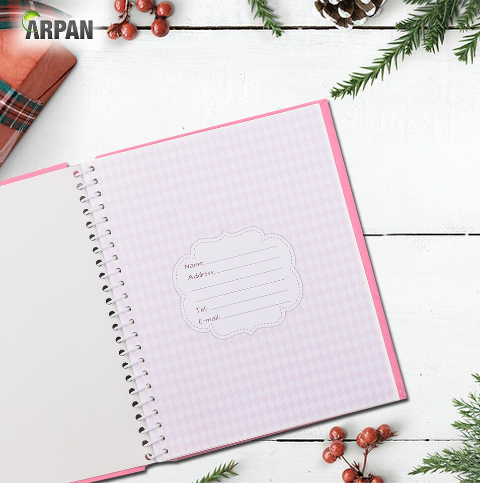 image 1 of ARPAN Self-Adhesive Photo Album – 20 Sheets / 40 Sides Spiral Bound Memory Book – Sticky Page Scrapbook Album for Various Sized Photos, Keepsakes & Special Memories