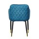 image 5 of Set of 4 Verona Velvet Dining Chairs with Quilted Back & Black Legs - Modern Accent Chair with Silver Foot Tips | Blue