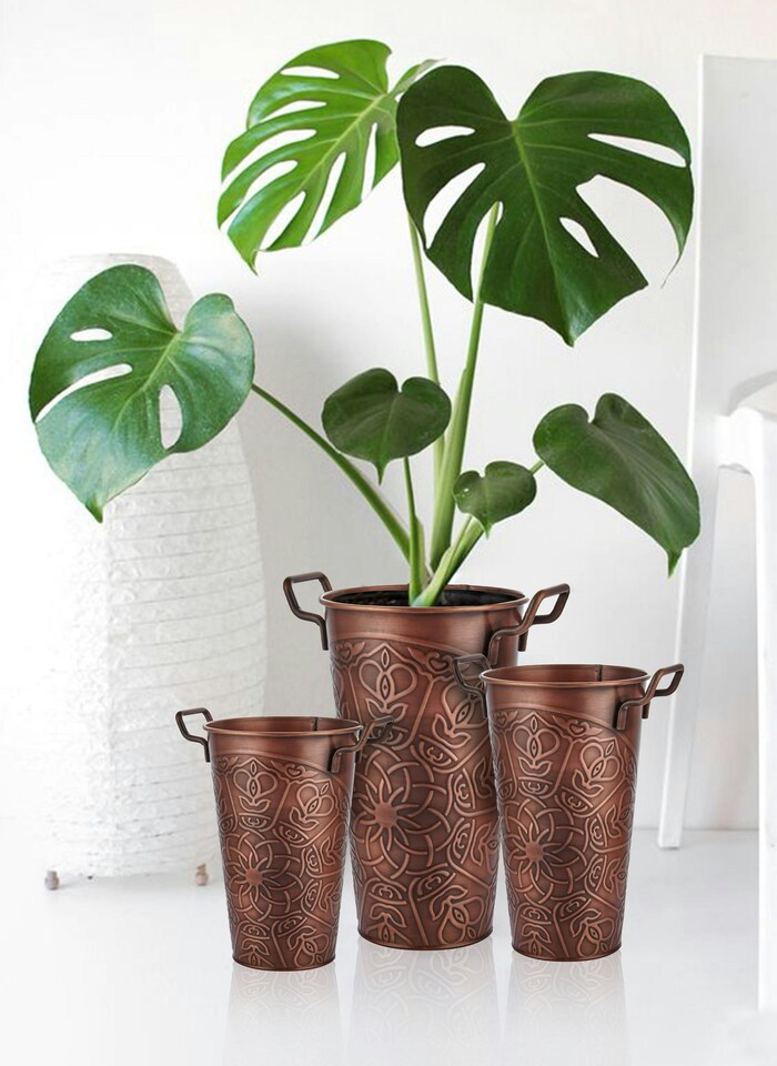 image 1 of Copper Vase - 30 cm (H) x 29 cm (W) x 22 cm (D)