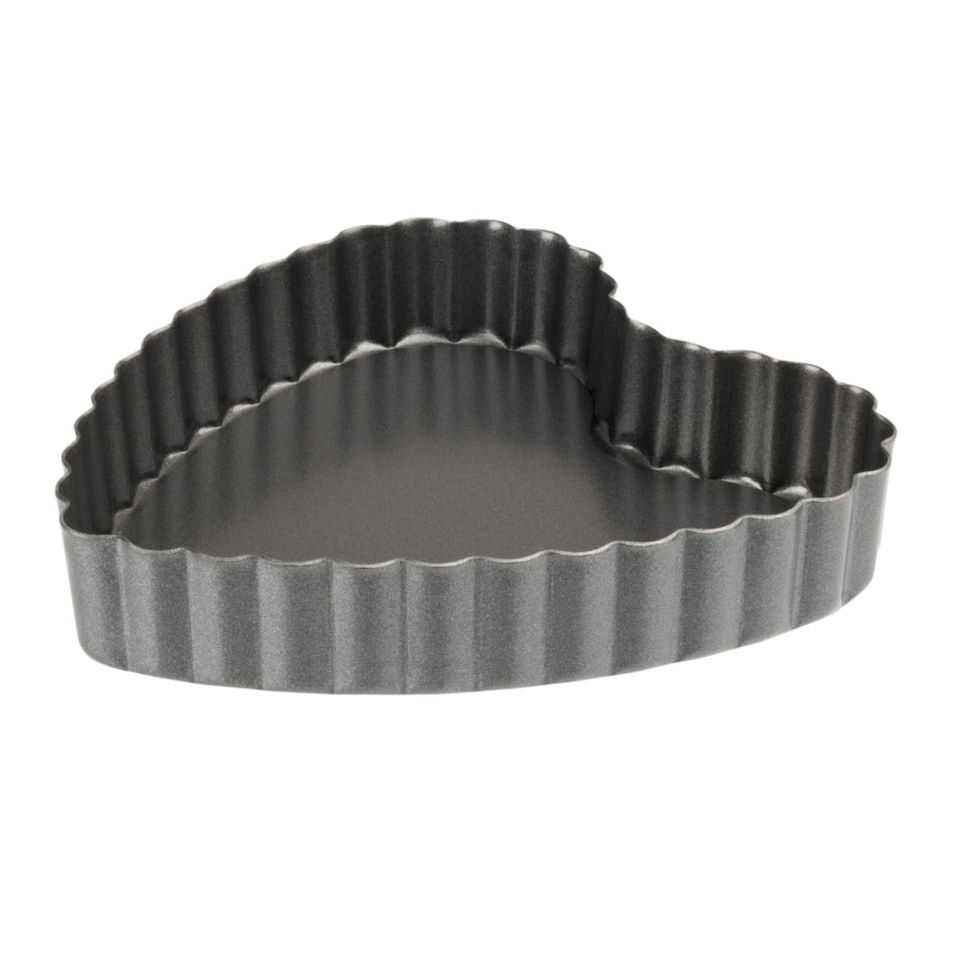 image 1 of Individual Tart Tin: 10cm Luxe Mini Heart Pan, Non Stick