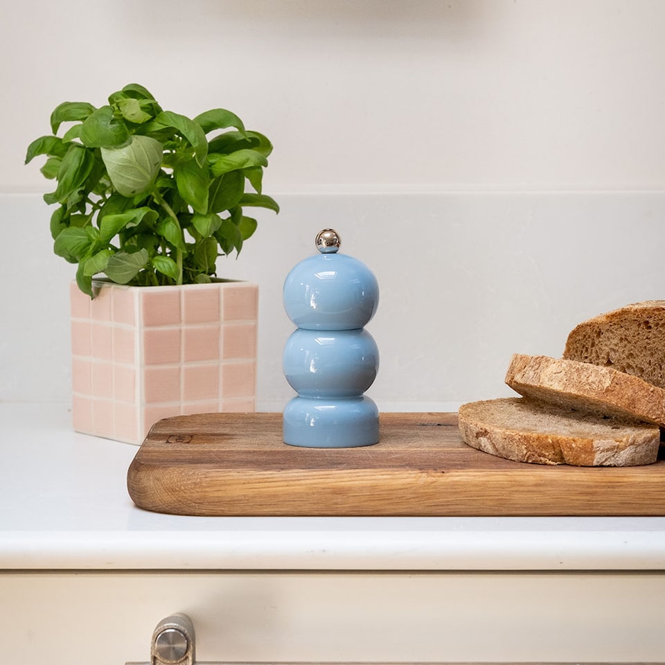 image 1 of Scandi Home Medium Baby Blue Wooden Pepper Mill Tableware