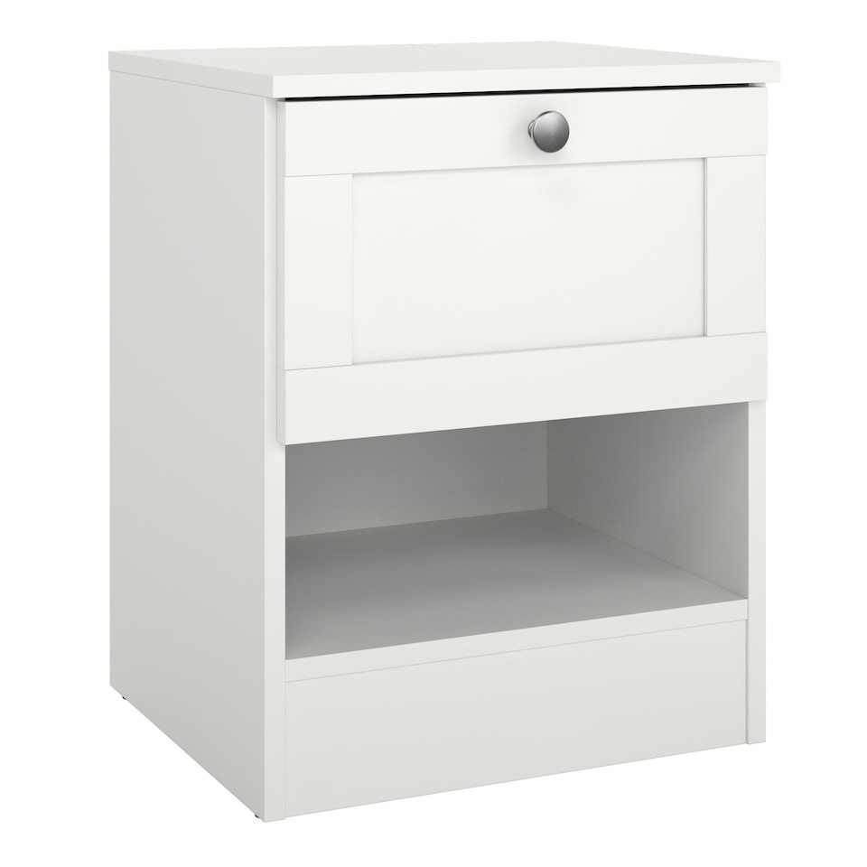 image 1 of Brande Nightstand with1 Frame Drawer in White White