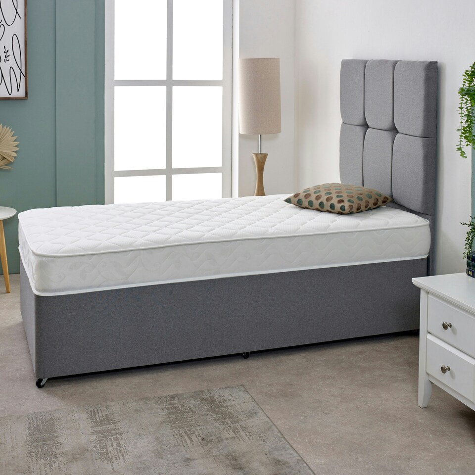 image 1 of Stress-Free Hybrid Mattress - 18cm Deep, Soft Feel, Memory Foam & Spring Support | White | Single