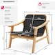 image 6 of Garden Chair Treviso - polyrattan with varnished wooden frame, thick cushion Brown | Nature