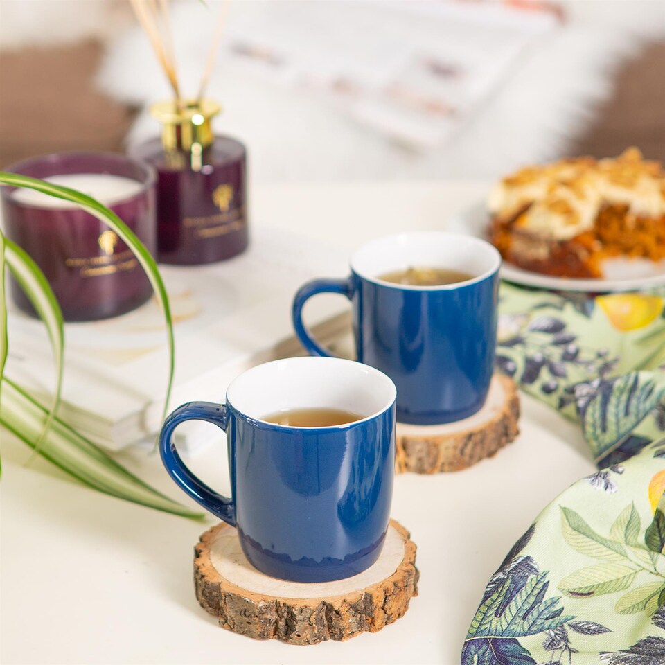image 1 of Argon Tableware Coloured Coffee Mugs - 350ml - Navy - Pack of 2 | Blue | Navy | 2