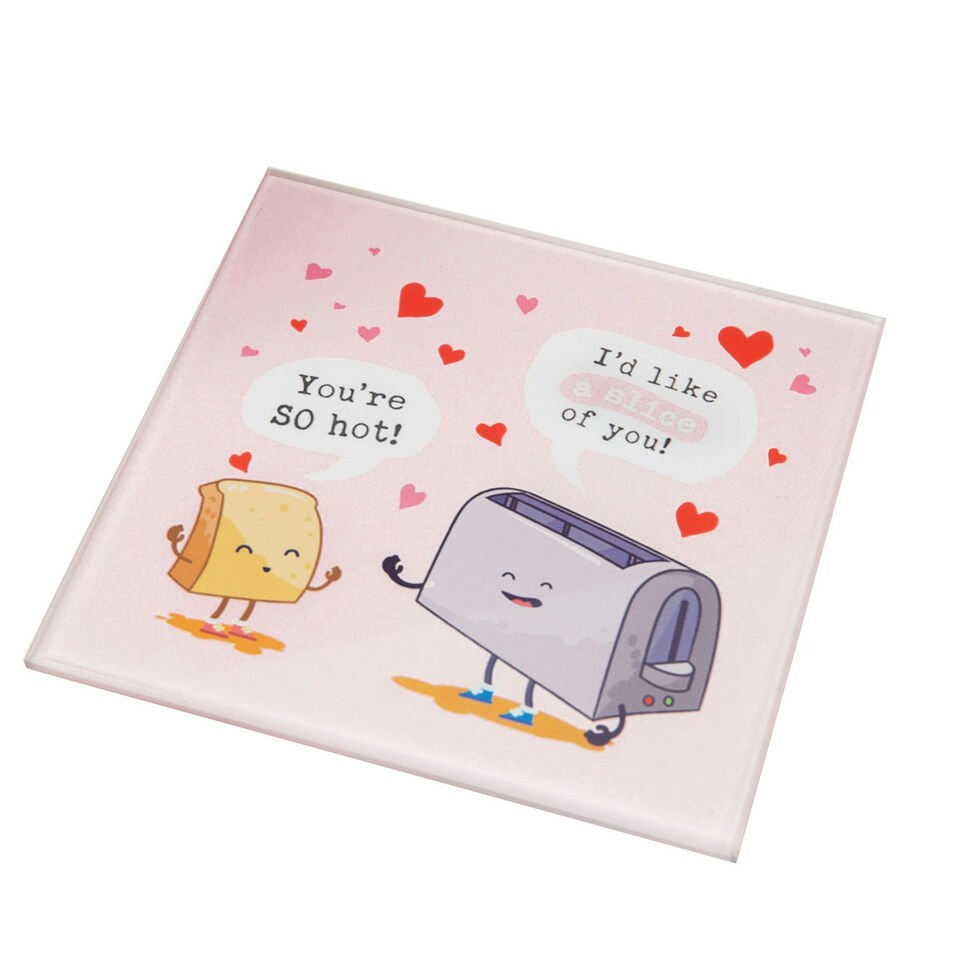 Widdop Valentines Glass Coaster - I'd Like A Slice Of You