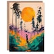 image 1 of Sunrise Joy Abstract Forest Landscape Painting Birthday Greeting Card