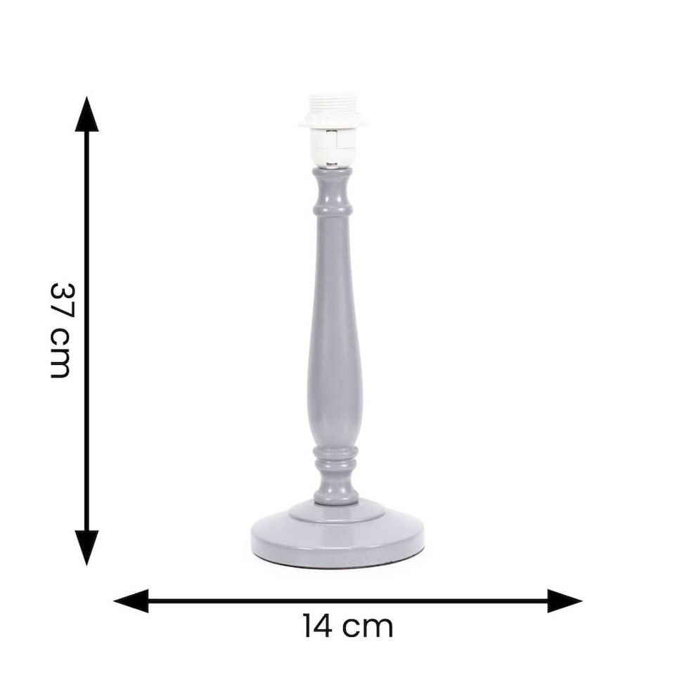 image 1 of ValueLights Victoria Grey Wood Table Lamp Base Only | Grey