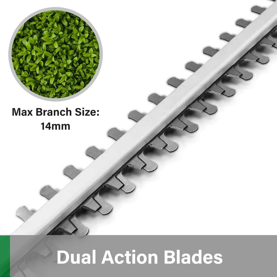 image 1 of Gracious Gardens 18V 2.4m Cordless Telescopic Long Reach Hedge Trimmer 2 Batteries | Green | Green | 1