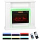 image 2 of HOMCOM Electric Fireplace with RGB LED Lights, Realistic Flame Effect & 3 Brightness Levels, 1800W Inset Electric Fire and Mantel Reach up to 30 m² Space with 2 Remote & Timer for Living Room, White