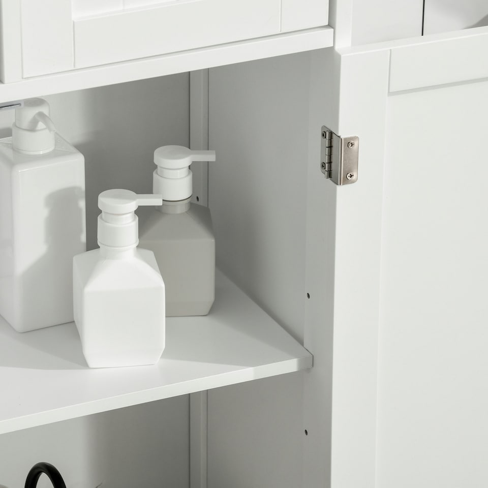 image 1 of kleankin Bathroom Storage Cabinet with Adjustable Shelf and Removable Drawers
