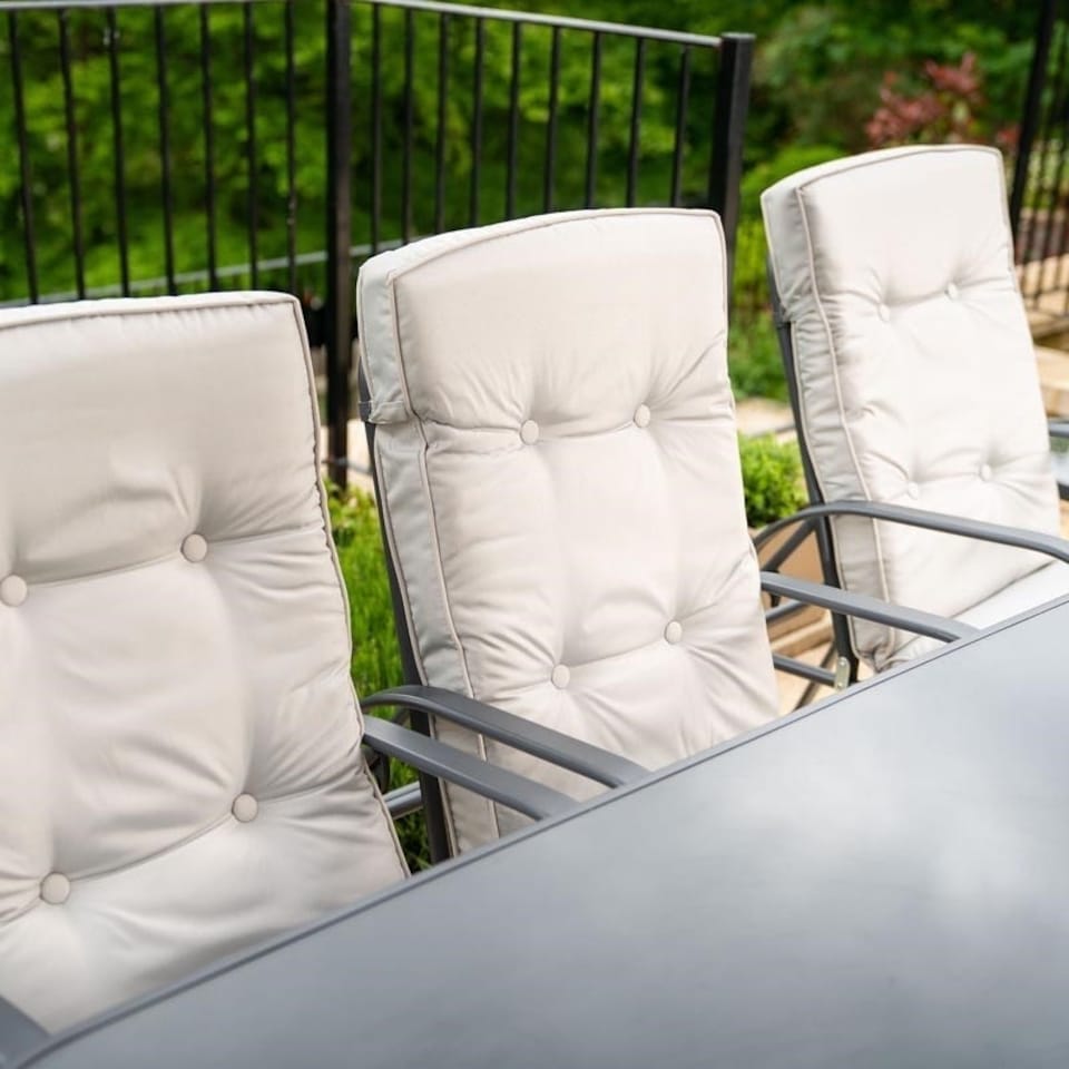 image 1 of Hadleigh Reclining Garden Dining And Leisure Furniture Set In Grey