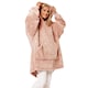 image 1 of Sienna Glitter Oversized Teddy Fleece Wearable Hoodie Blanket Blush Pink