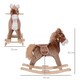 image 5 of HOMCOM Kids Children Plush Rocking Horse Wooden Base Ride On Toy Rocker with Handle Grip Traditional Toy Fun Gift for Age 3 Plus (Brown & White)