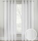 image 1 of Pair of Crete White Luxury Linen Look Sheer Panels with Eyelet Header 183 CM