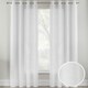 image 1 of Pair of Crete White Luxury Linen Look Sheer Panels with Eyelet Header 183 CM