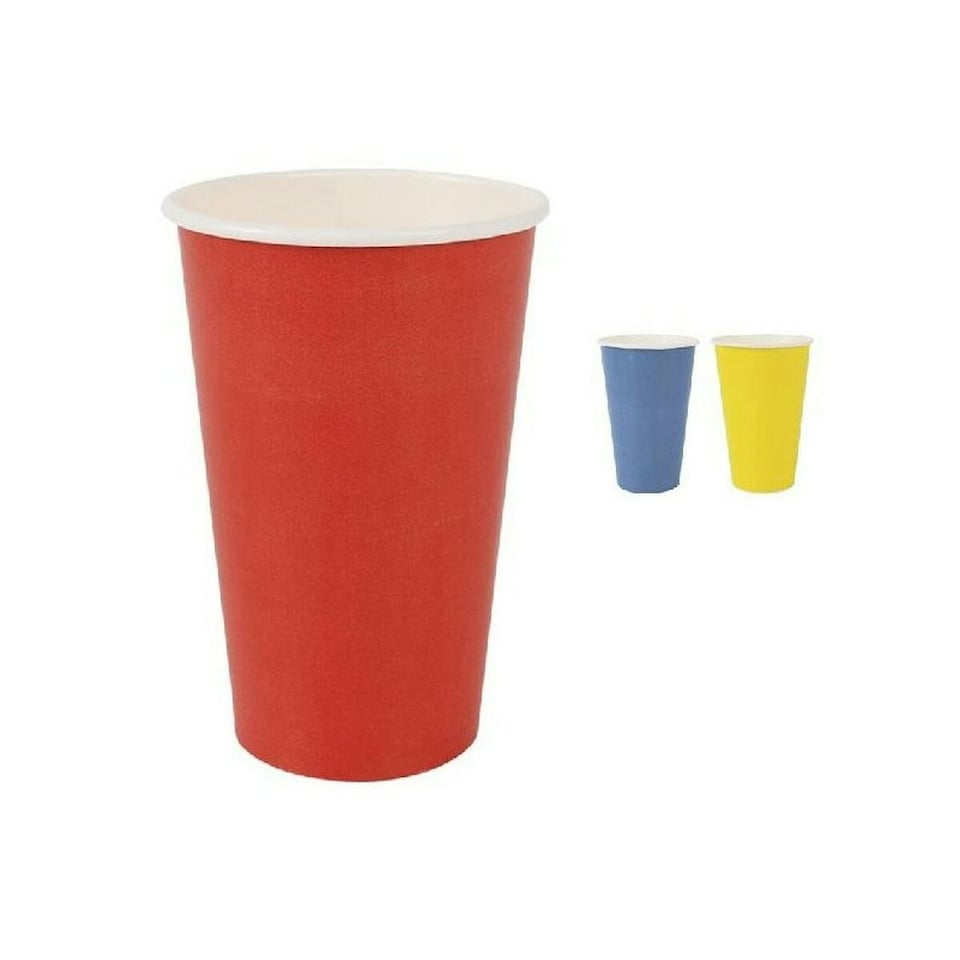 image 1 of Set of glasses Algon Disposable Cardboard Multicolour 10 Pieces 450 ml (16 Units) N/A