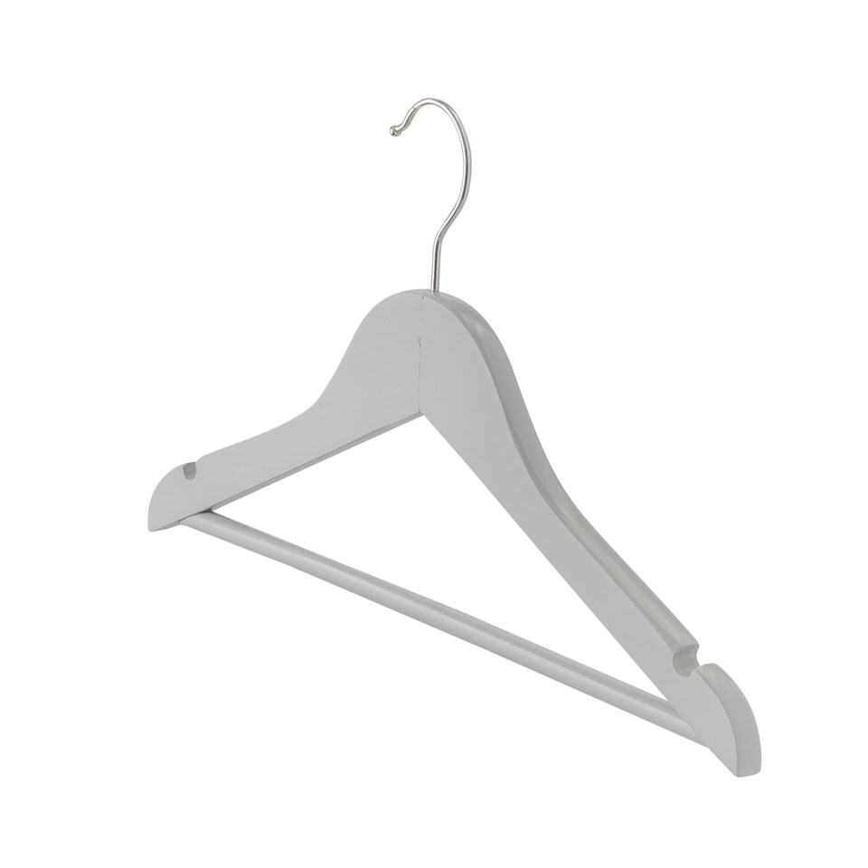 image 1 of Harbour Housewares Wooden Children's Hangers - Grey - Pack of 10