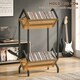 image 3 of HOMCOM 50 CD Storage Rack, 2-Tier Metal Display Rack for CDs, DVDs, Black | Black | Black | 45.2L x 25.4W x 80H cm