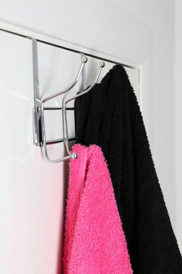 image 1 of Interiors by Premier Over Door 6 Hook Hanger, Chrome Finish Rack With Multiple Hooks For Coats, Towels Or Bags