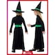image 8 of Wicked Witch Black and Green Girls Fancy Dress Costume Kids Medium - Age 7-9