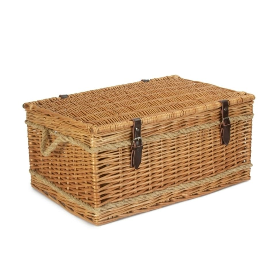 image 1 of 62cm Antique Wash Picnic Basket Brown | Brown | One Size