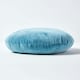 image 2 of Homescapes Blue Velvet Cushion - 40 cm Round Blue