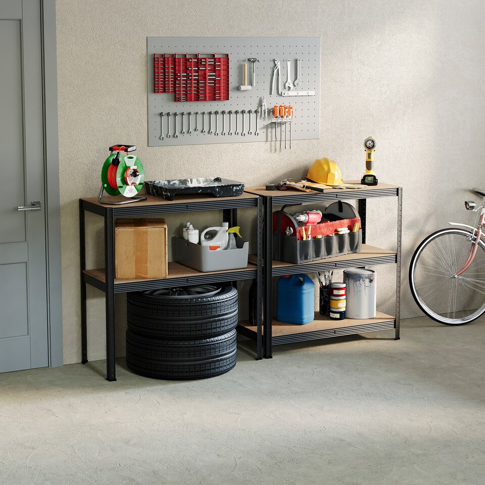 image 1 of Home Vida 5 Tier Garage Shelf Heavy Duty Boltless Shelving Storage Unit, Black