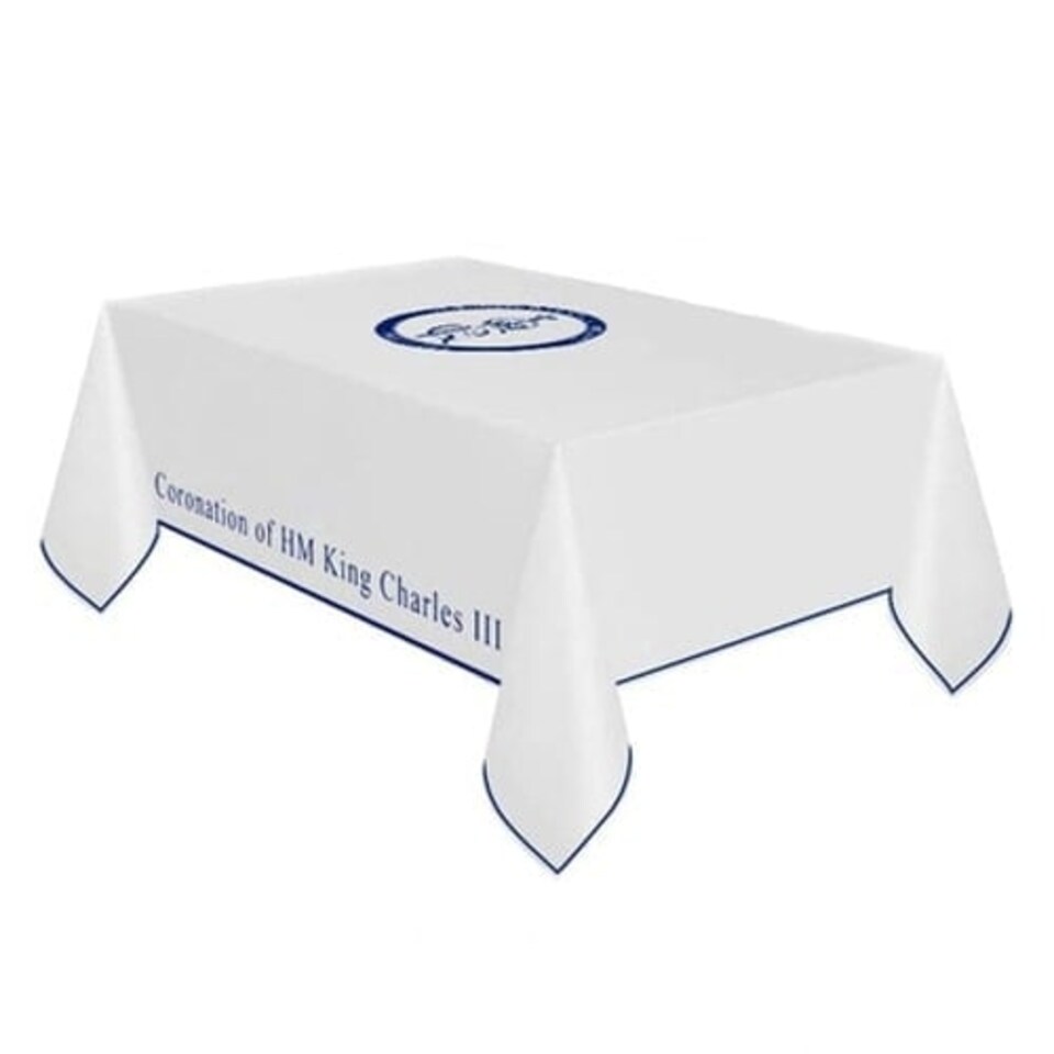King Charles' Coronation Plastic Tablecover 180cm x 137cm