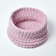 image 2 of Homescapes Pastel Pink Cotton Knitted Round Storage Basket - 37 x 21 cm Pink | M