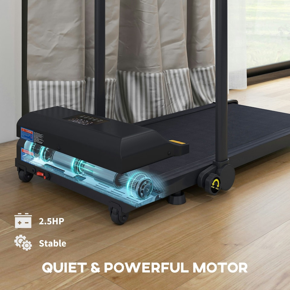 image 1 of HOMCOM 2.5HP Folding Treadmill Walking Pad with Remote Control, 1-10km/h