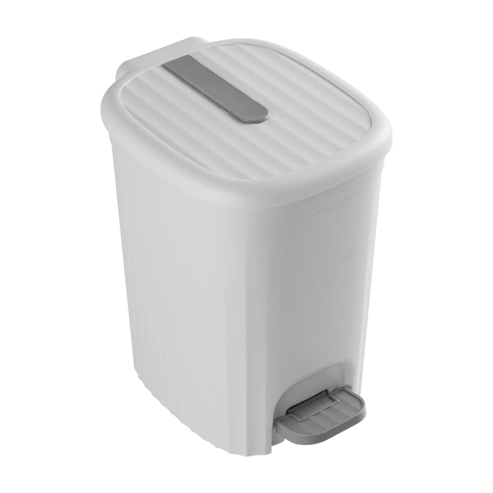 image 1 of Living and Home 15L Pedal-operated Rubbish Bin With Lid | White