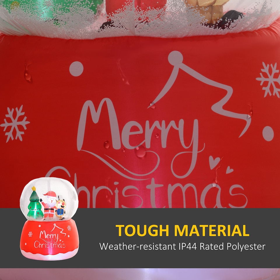 image 1 of Outsunny 5.5FT Christmas Inflatable Crystal Ball with Santa Claus, Reindeer and Xmas Tree, Inflatable Christmas Decoration, Christmas Blow Up Crystal Ball with LED Lights for Indoor, Outdoor