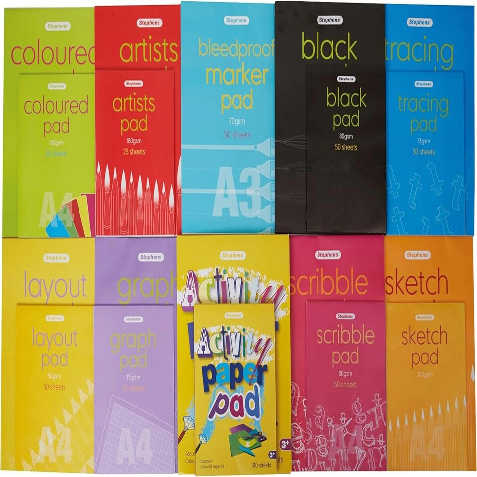 image 1 of Stephens Bleedproof Marker Pad 70gsm, 50 Sheets, White, A3