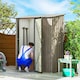image 2 of Outsunny Outdoor Storage Shed Steel Garden Shed w/ Lockable Door Light Grey 