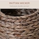 image 3 of PawHut Wicker Cat House, Raised Cat Bed with Cushion, 42 x 33 x 52cm, Dark Brown