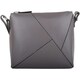 image 2 of Genuine Soft Leather Crossbody Shoulder Triangle Panel Handbag Grey | Grey