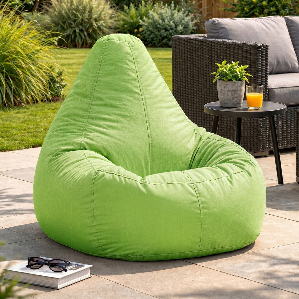 image 1 of Icon Dalton High Back Adult Gaming Indoor Outdoor Bean Bag Chair, Lime