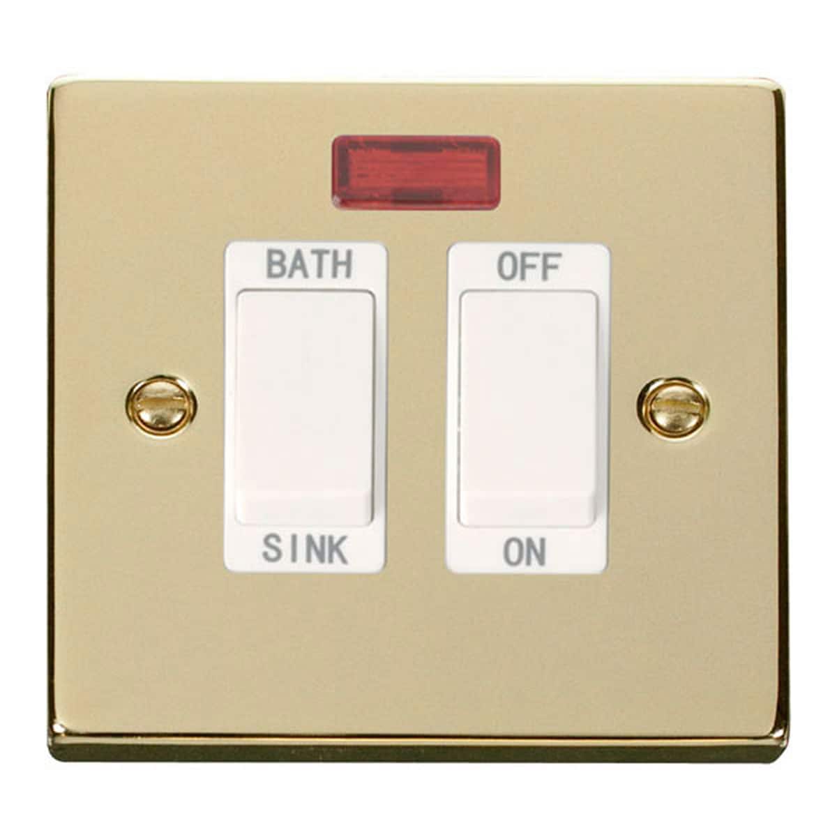 SE HOME Polished Brass 20A DP Sink bath Switch Gold Polished Brass
