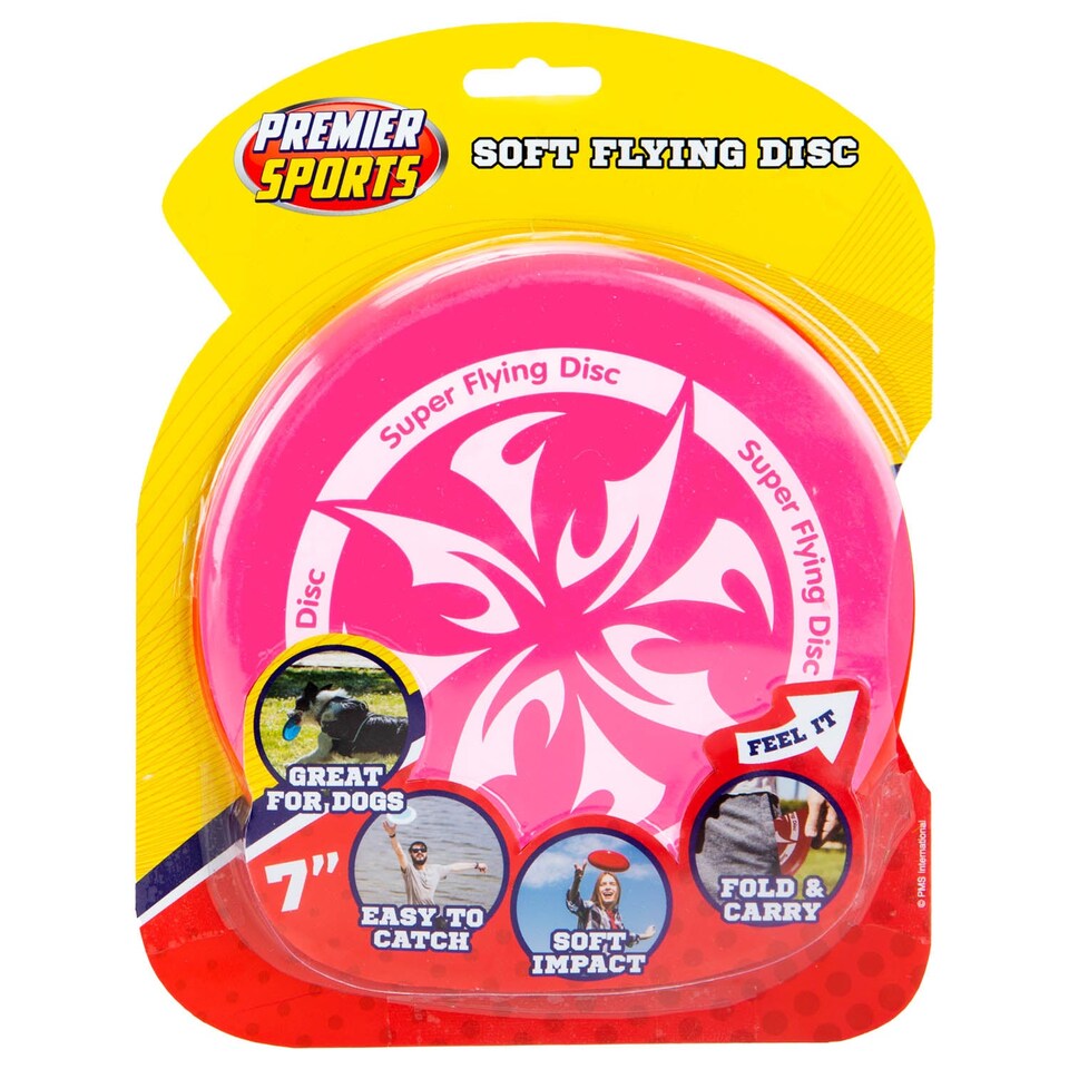 image 1 of PMS Super Soft Bendy Skimmer Frisbee - Bright Pink 17 cm