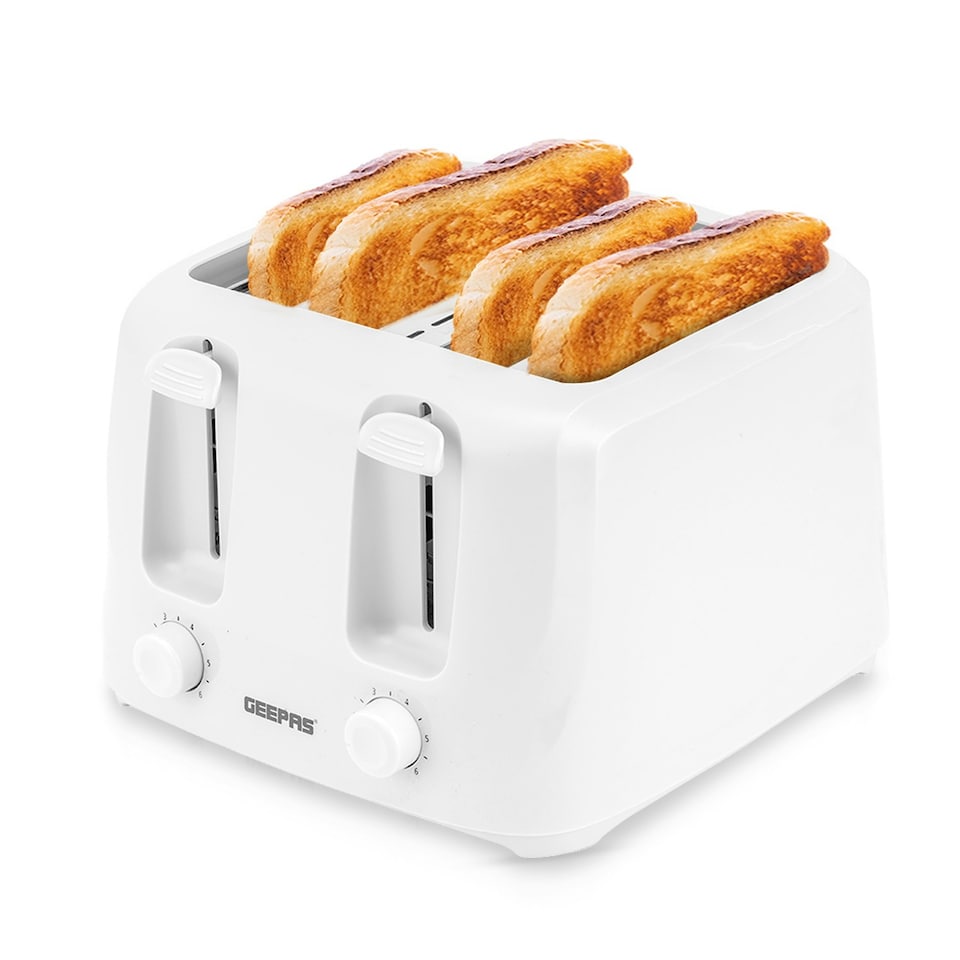 image 1 of GEEPAS 4 Slice Toaster|1400W White