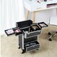 image 2 of Yaheetech Aluminum Makeup Train Case with Slide-Out Drawer Black Black