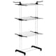 image 1 of HOMCOM 4-Tier Clothes Airer, Foldable Clothes Drying Rack with Wheels and Wings, Steel Garment Laundry Rack for Indoor and Outdoor Use, Black