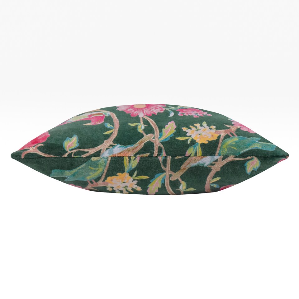 image 1 of Wylder Aviary Cotton Velvet Cushion