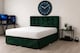 image 2 of Cube Green Plush Foot Lift Ottoman Divan 2ft6 Small Single Bed Set Headboard and Mattress