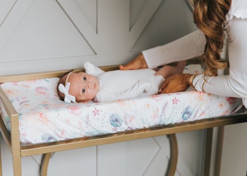 image 1 of Copper Pearl Nappy Changing Pad COVER Bloom