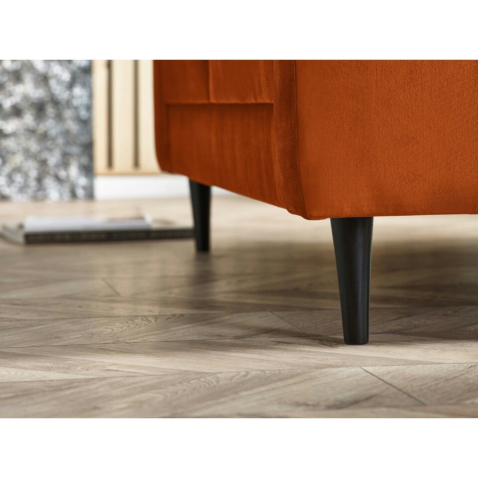 image 1 of Furniturebox Jolene 2 Seater Burnt Orange Velvet Sofa