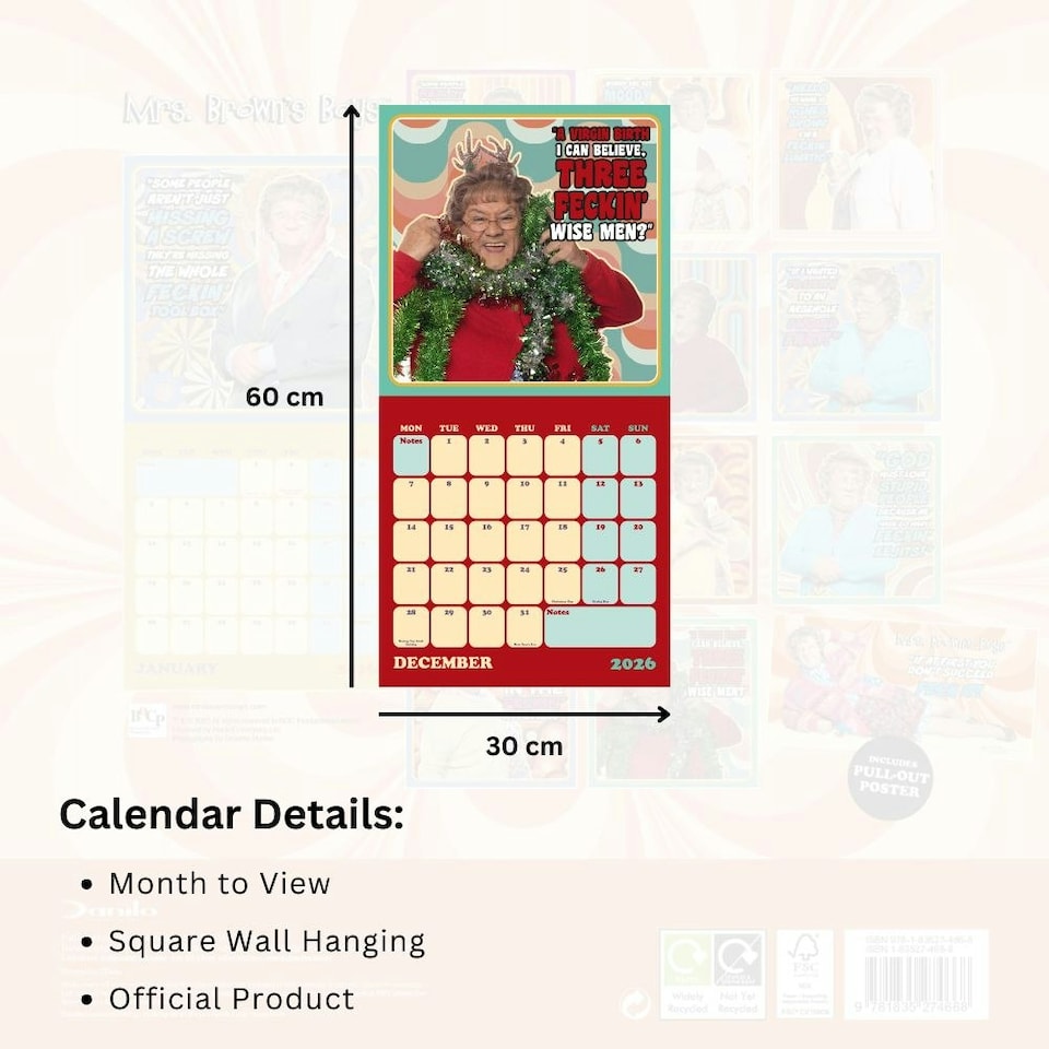 image 1 of MRS BROWN'S BOYS 2026 SQUARE CALENDAR
