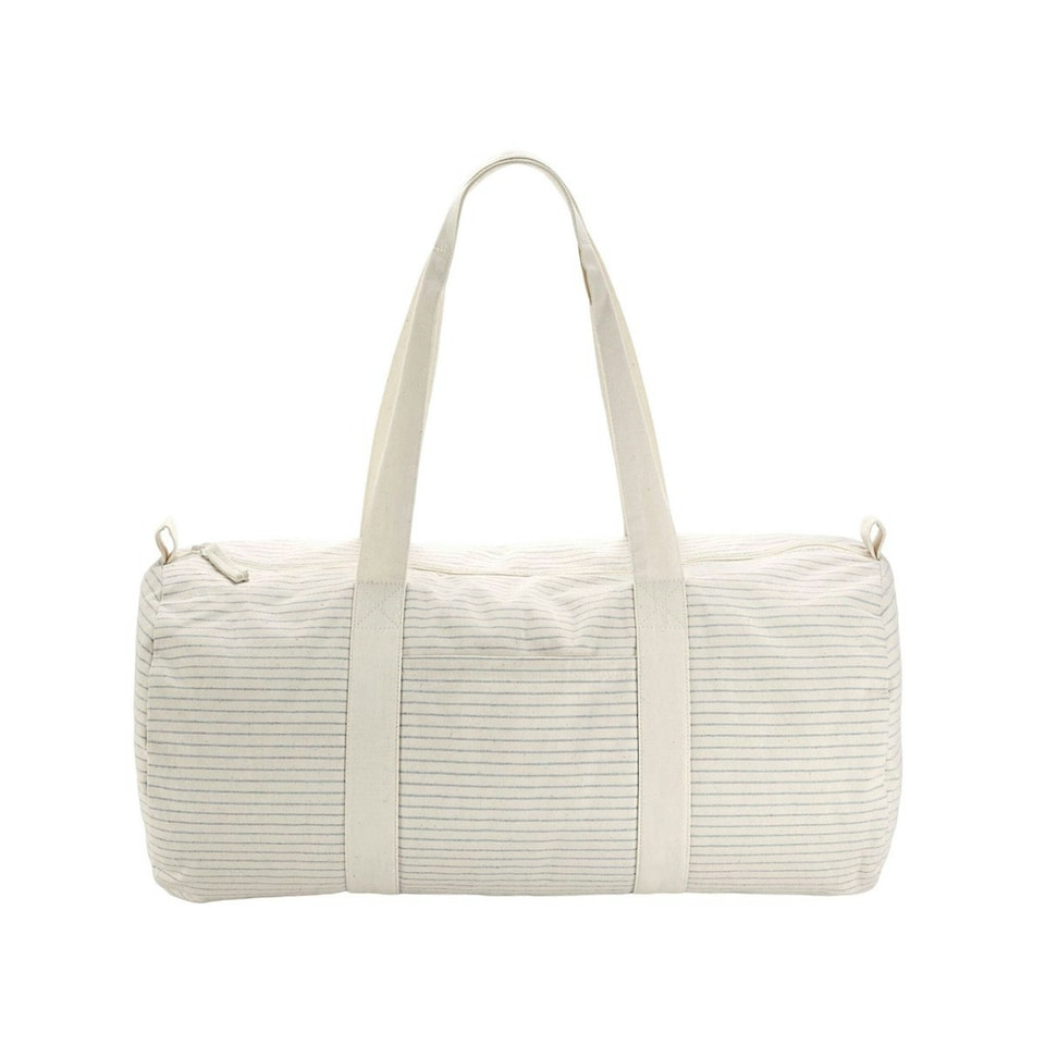 image 1 of Westford Mill Striped Organic Cotton Duffle Bag - Grey - One Size (UTPC6835)