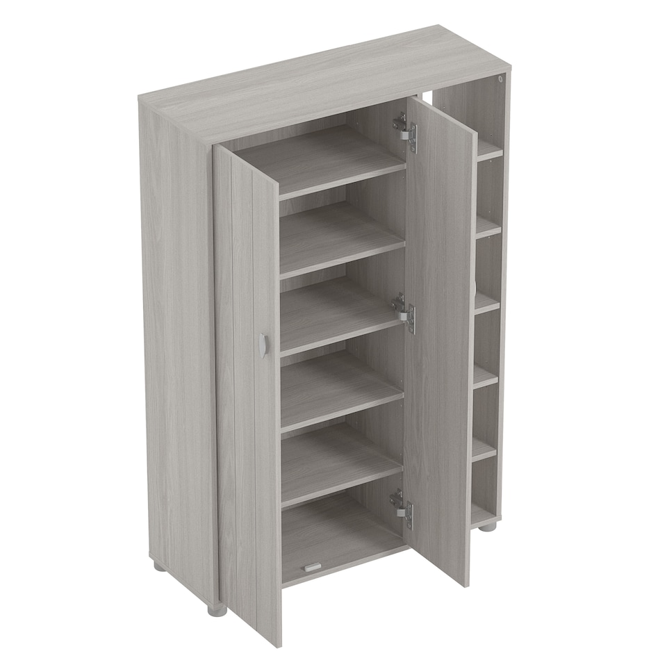 image 1 of Bideford Tall Shoe Cabinet | Grey | Warm Grey Oak
